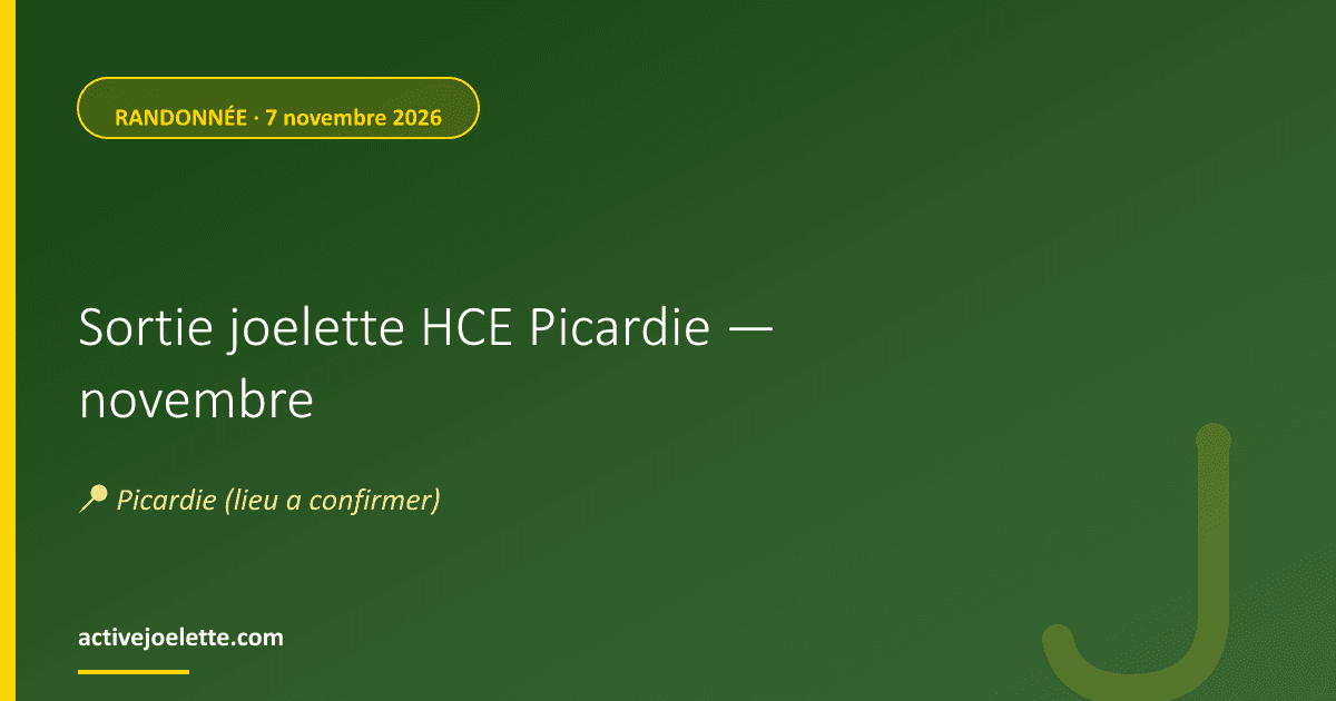 Visuel de l'événement Sortie joelette HCE Picardie — novembre