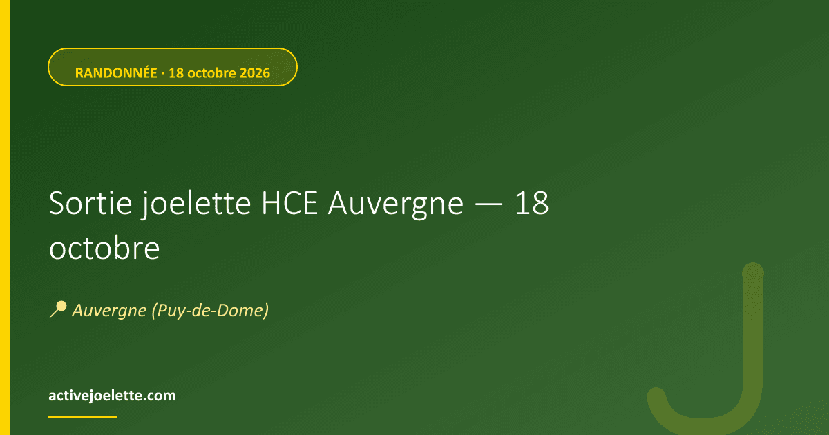 Visuel de l'événement Sortie joelette HCE Auvergne — 18 octobre