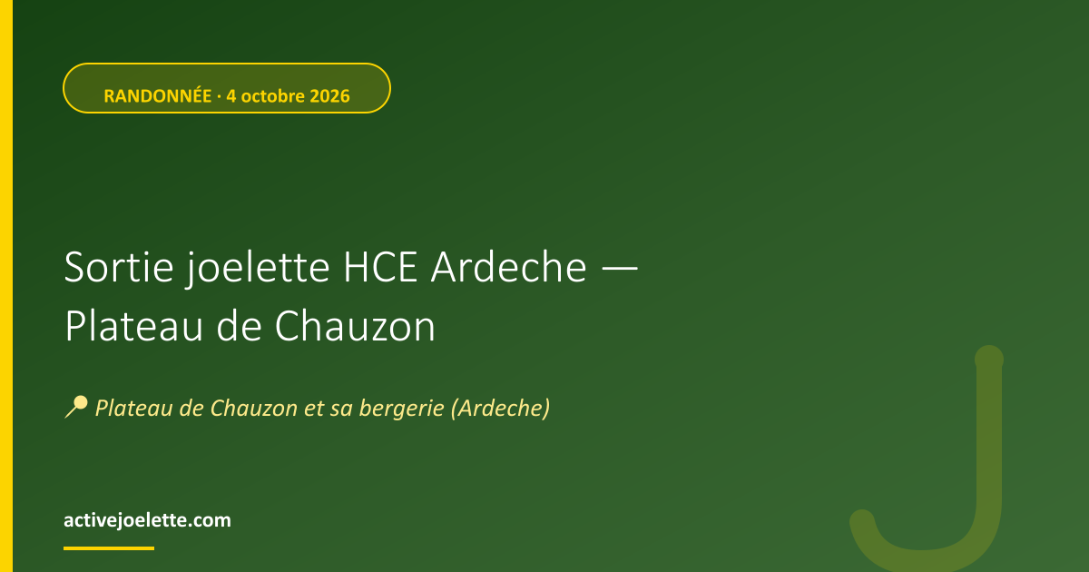 Visuel de l'événement Sortie joelette HCE Ardeche — Plateau de Chauzon