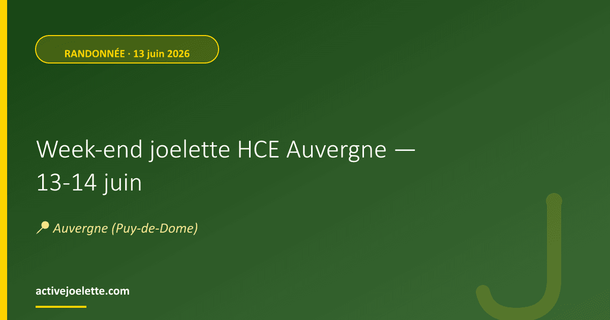 Visuel de l'événement Week-end joelette HCE Auvergne — 13-14 juin