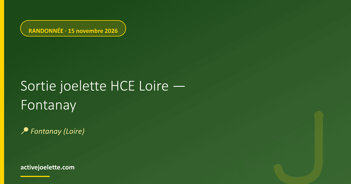 Visuel de l'événement Sortie joelette HCE Loire — Fontanay