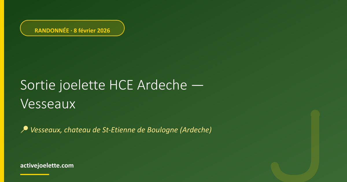 Visuel de l'événement Sortie joelette HCE Ardeche — Vesseaux