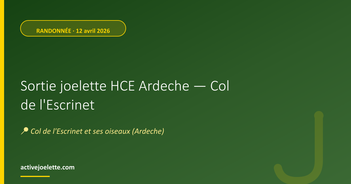 Visuel de l'événement Sortie joelette HCE Ardeche — Col de l'Escrinet