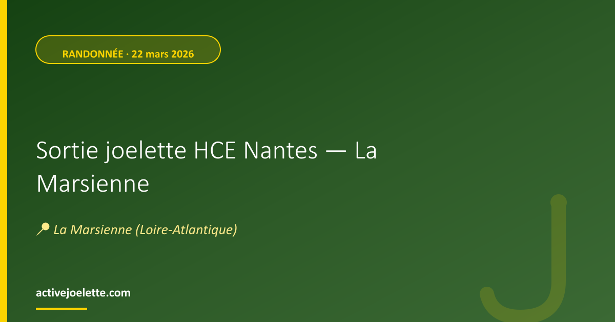 Visuel de l'événement Sortie joelette HCE Nantes — La Marsienne