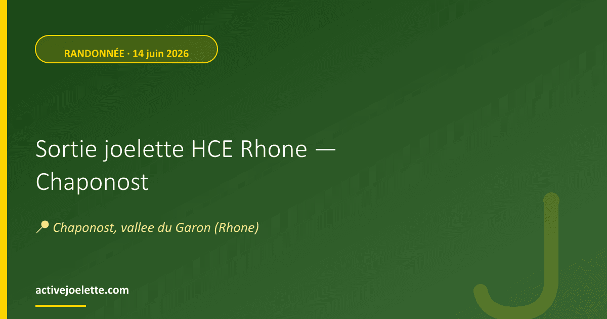 Visuel de l'événement Sortie joelette HCE Rhone — Chaponost