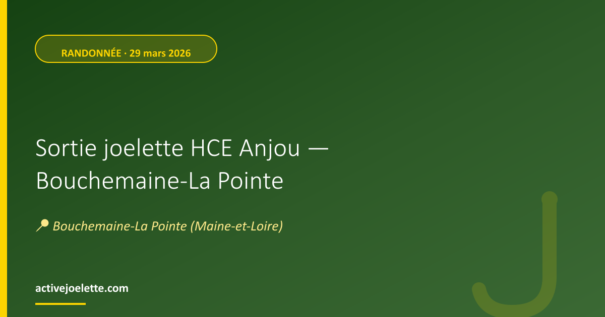 Visuel de l'événement Sortie joelette HCE Anjou — Bouchemaine-La Pointe
