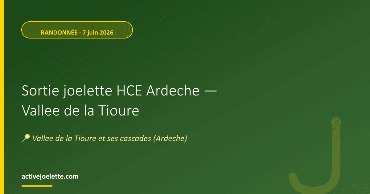 Visuel de l'événement Sortie joelette HCE Ardeche — Vallee de la Tioure