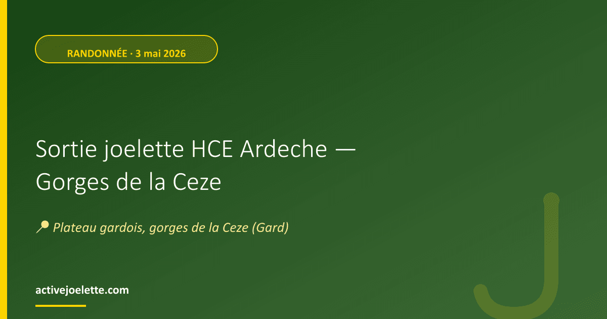 Visuel de l'événement Sortie joelette HCE Ardeche — Gorges de la Ceze