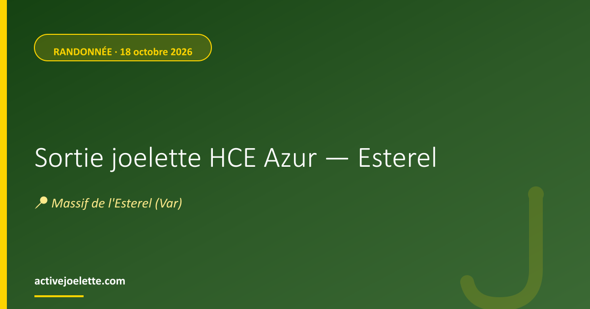 Visuel de l'événement Sortie joelette HCE Azur — Esterel